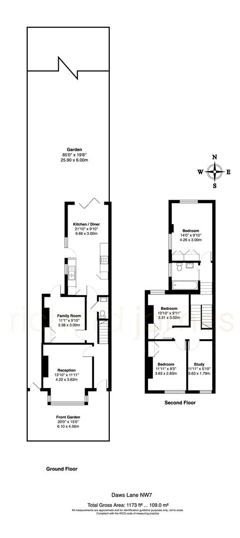87, Daws Lane, London floorplan