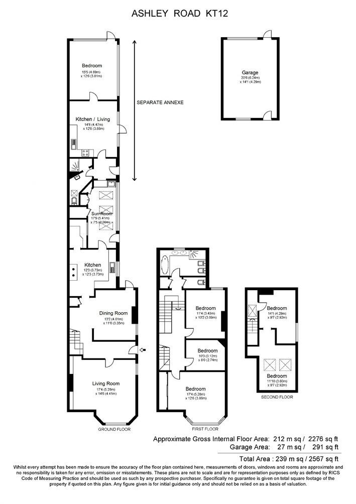 5 Bedrooms Semi-detached house for sale in Ashley Road, Walton-On-Thames, Surrey KT12