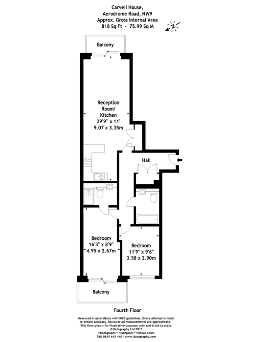2 Bedrooms Flat to rent in Carvell House, Beaufort Park, Colindale NW9
