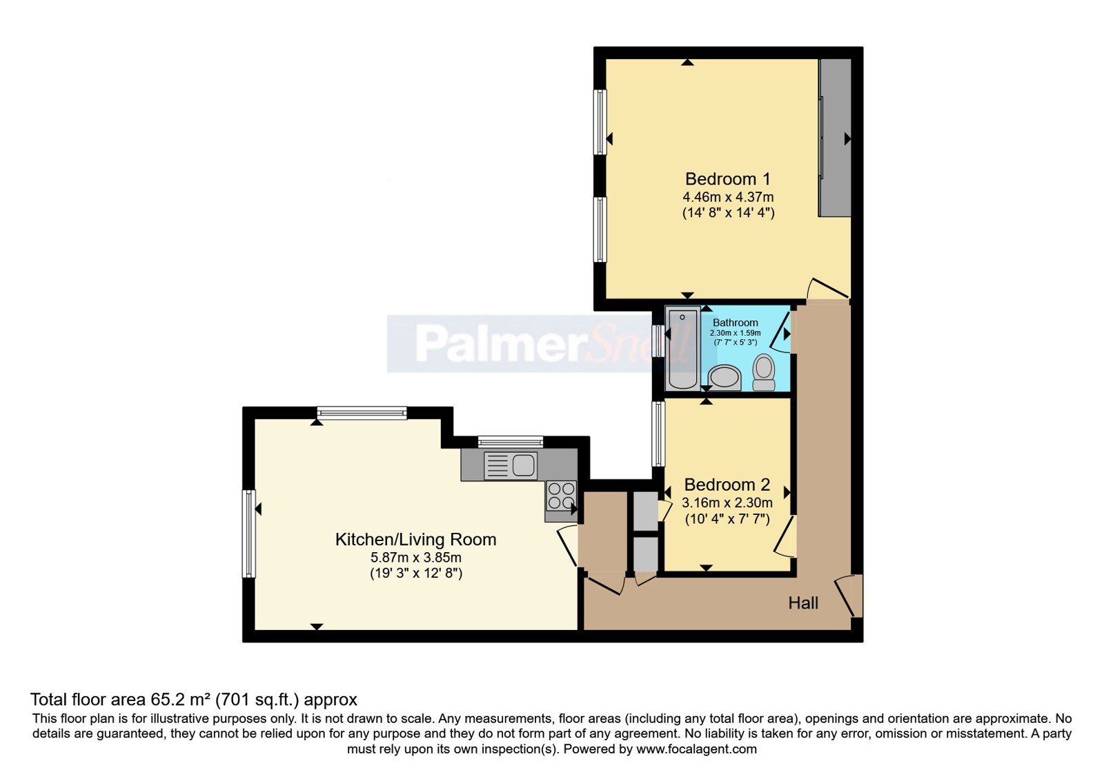 Flat A3, San Remo Towers,, Sea Road, Bournemeouth floorplan