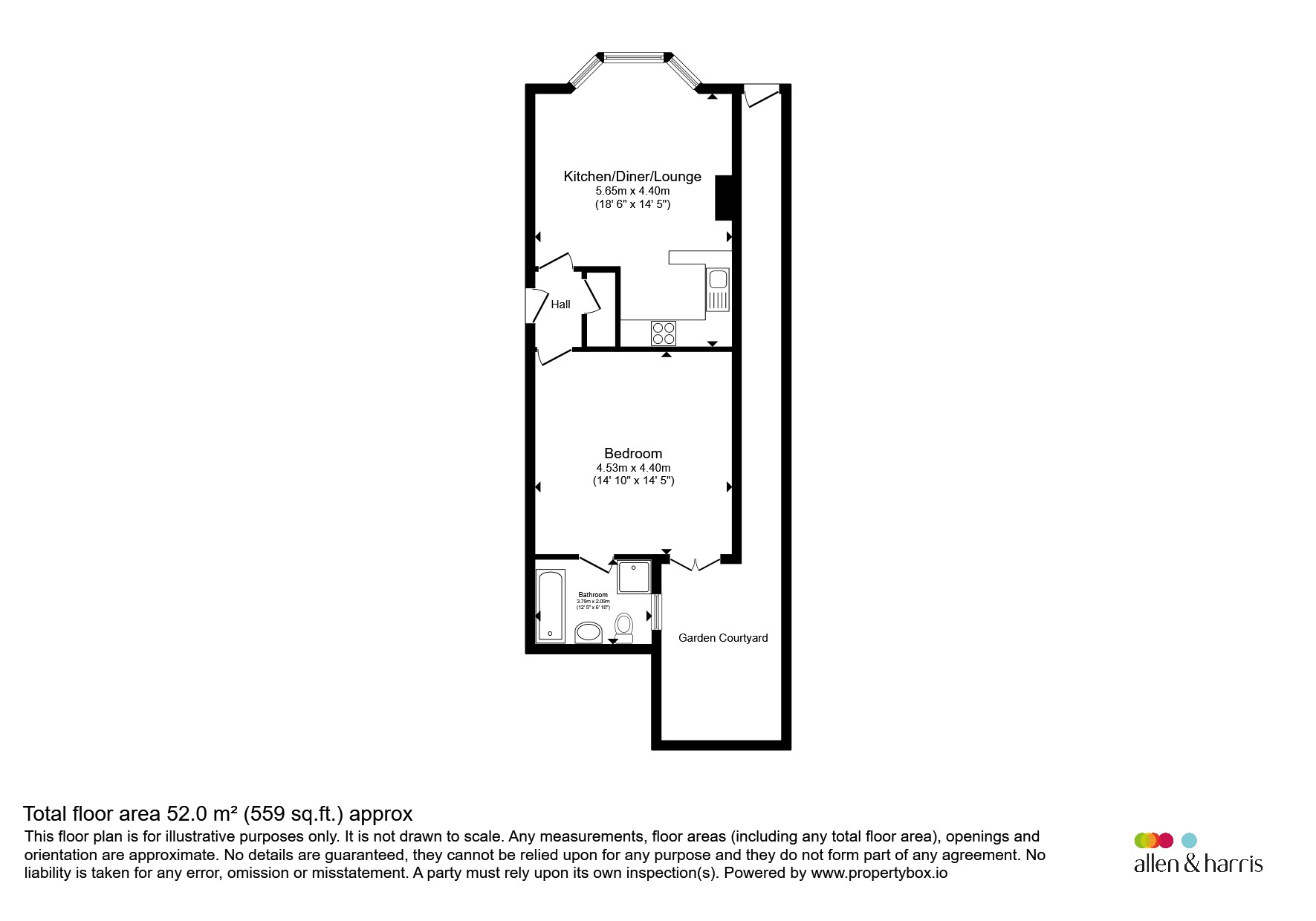 Apartment 1, Magnolia, Cathedral Road, Cardiff floorplan