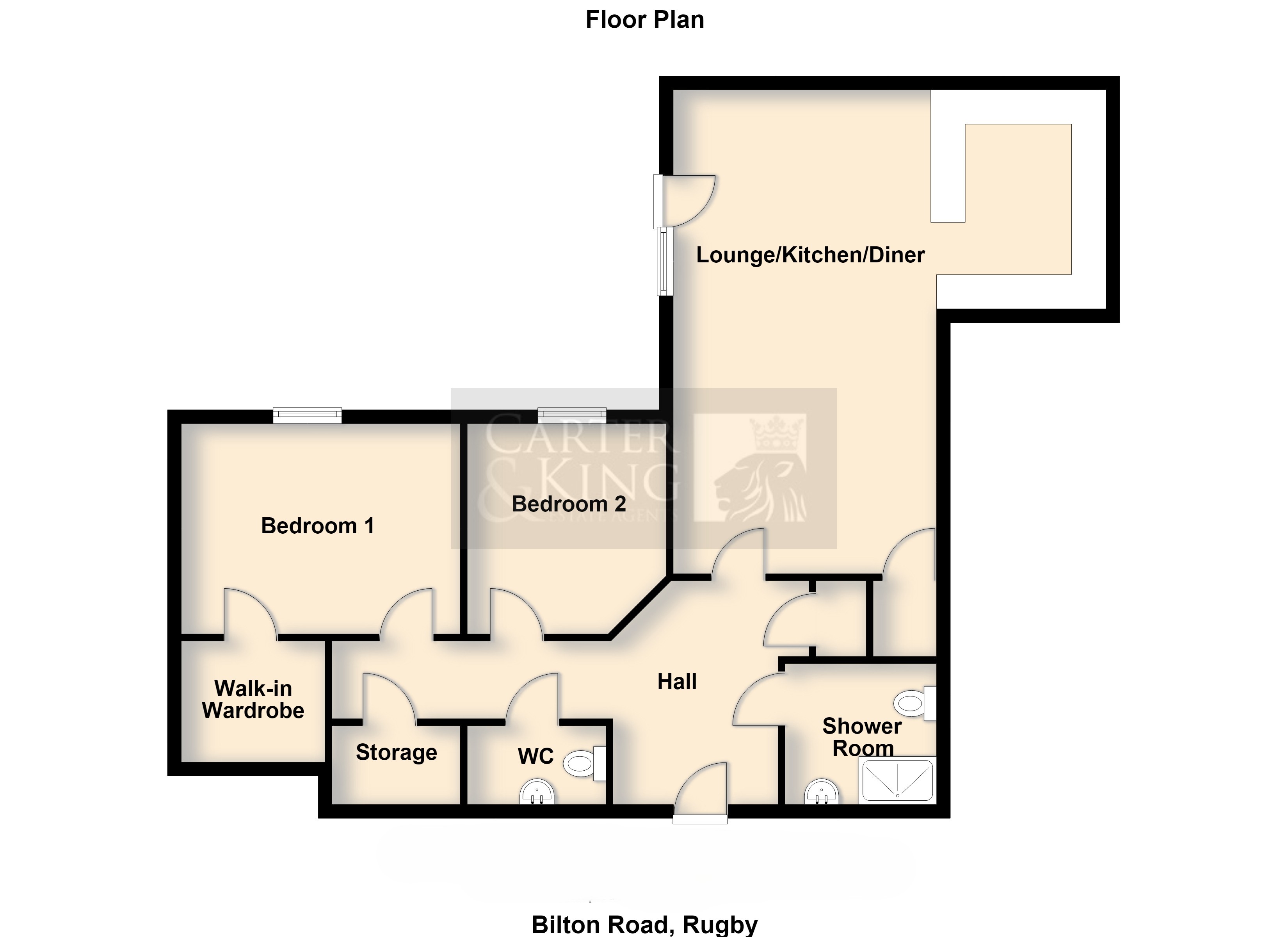 Flat 35, Knox Court, Rugby floorplan
