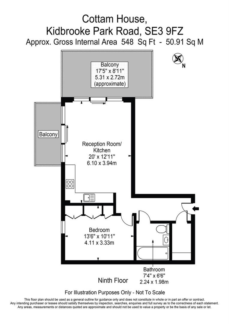 Flat 904, 305, Cottam House, Kidbrooke Park Road, London floorplan