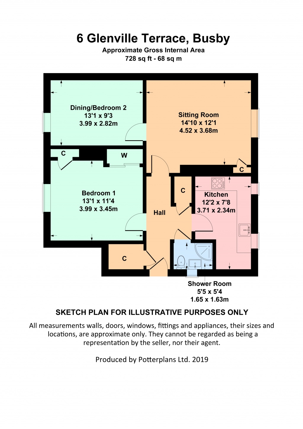 2 Bedrooms Flat for sale in 6 Glenville Terrace, Busby, [East Renfrewshire] G76