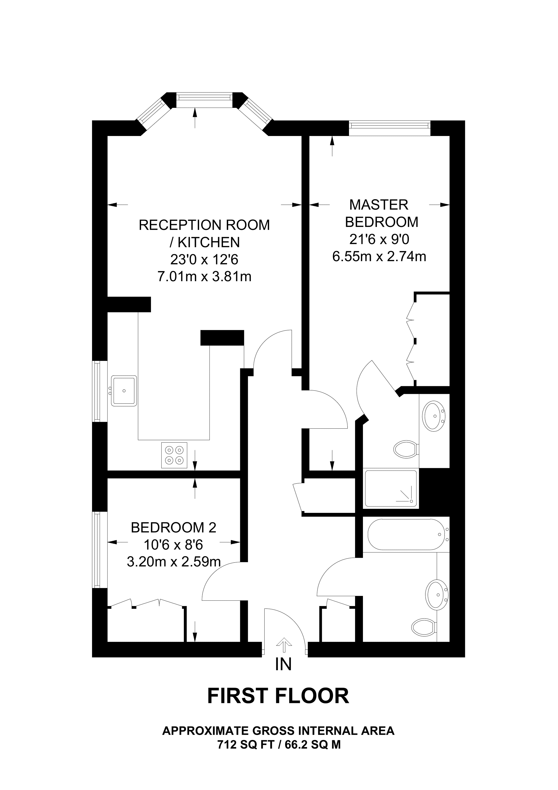 2 Bedrooms Flat to rent in London Road, Burpham, Guildford GU1