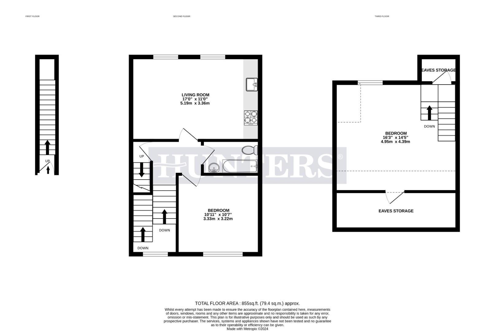 Second Floor Flat, 26D, Evering Road, London floorplan