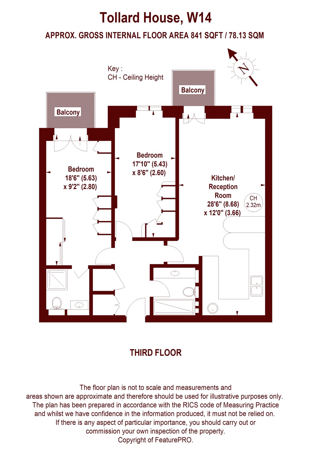 2 Bedrooms Flat for sale in Tollard House, London W14