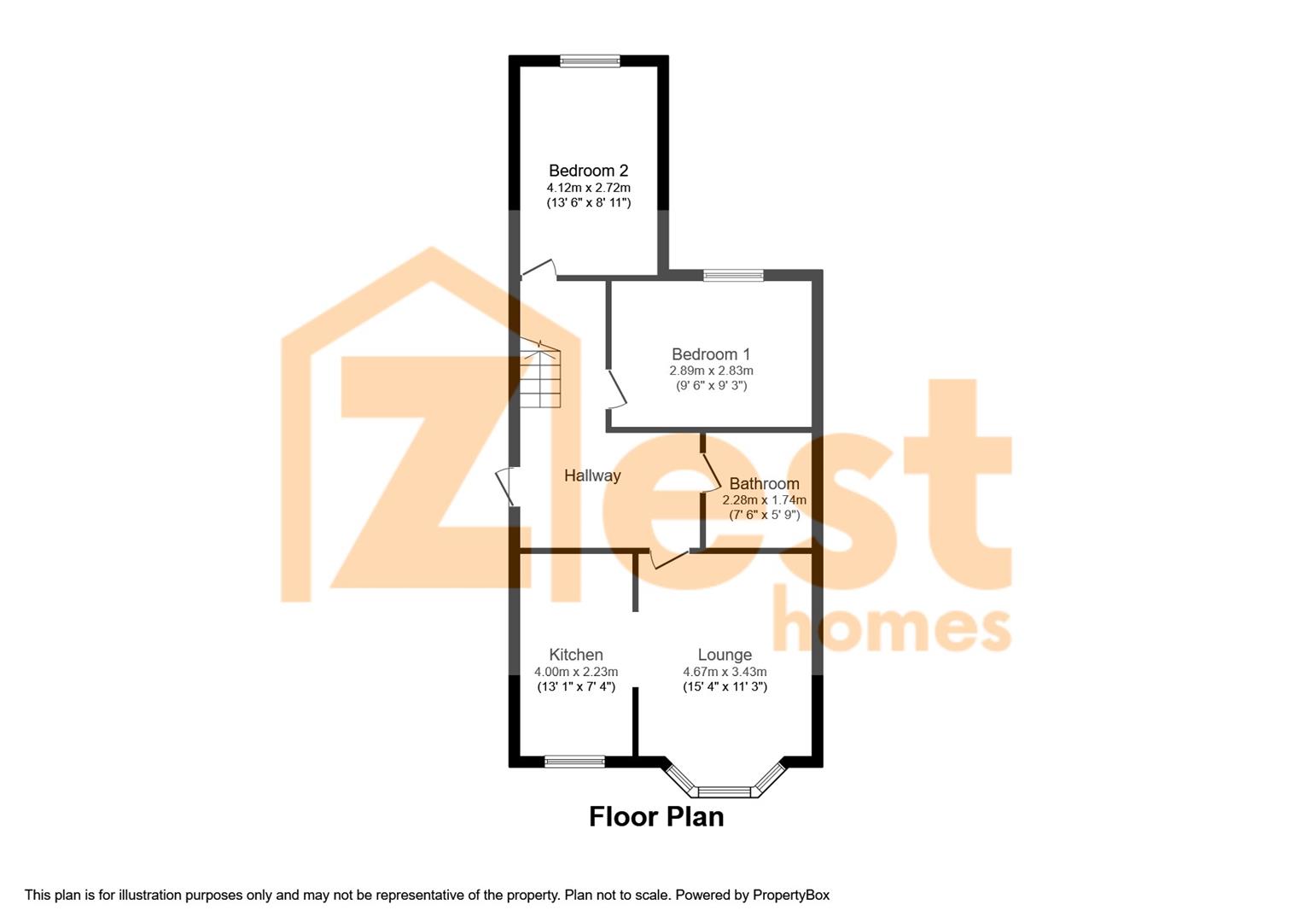 Flat 4, 8, Dalby Square, Margate floorplan
