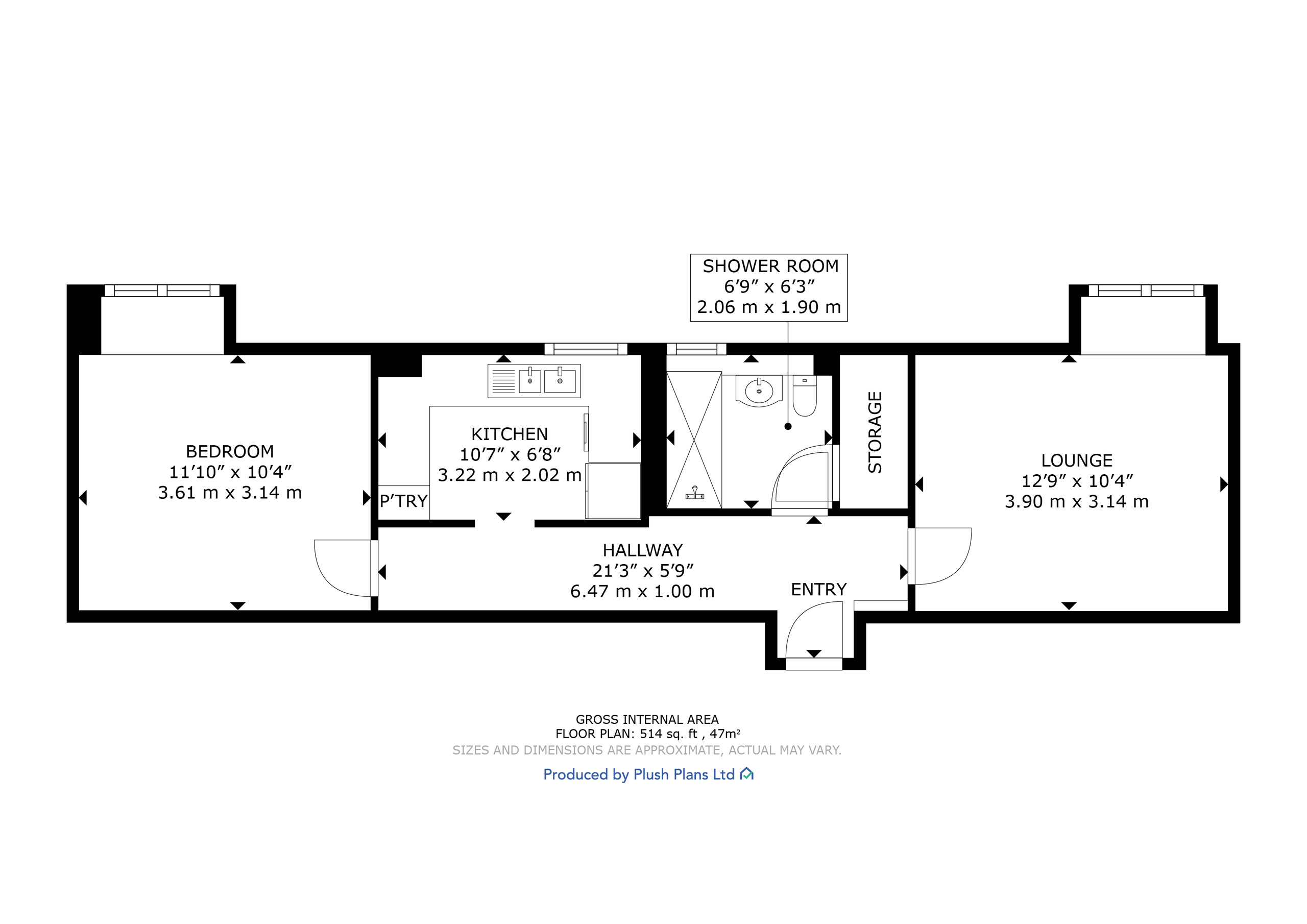 Flat 1/1, 165B, Dormanside Road, Glasgow floorplan