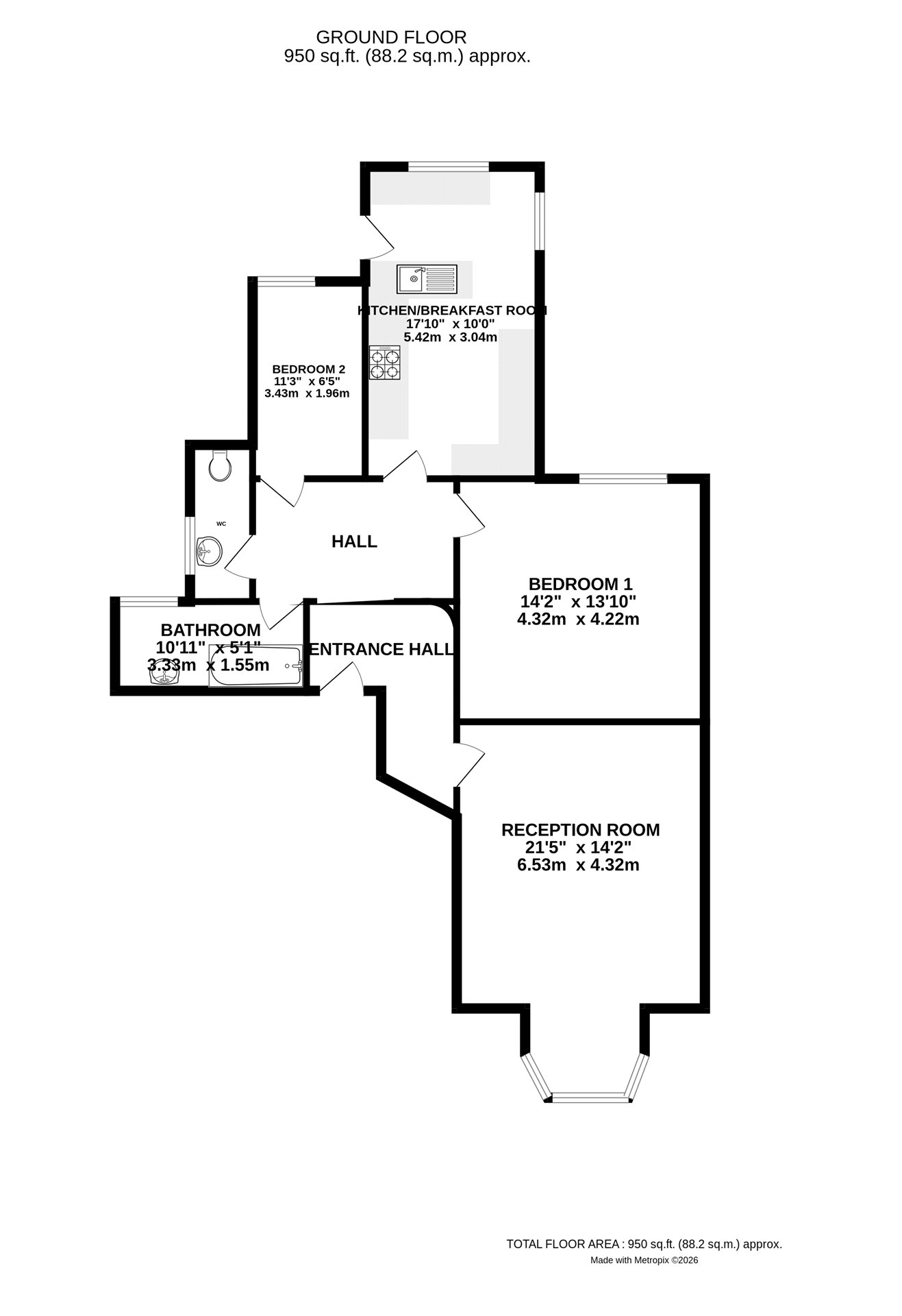 Flat 3, Dolforgan Court, 2, Louisa Terrace, Devon floorplan