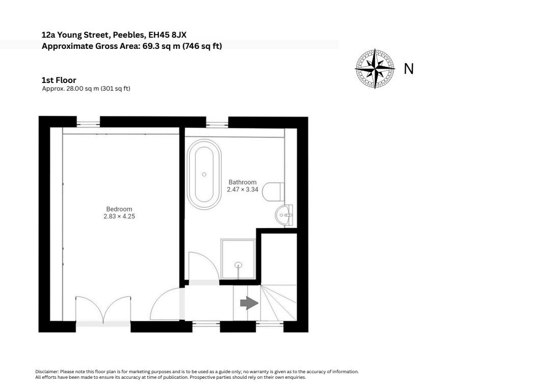 12a Young Street, Peebles floorplan