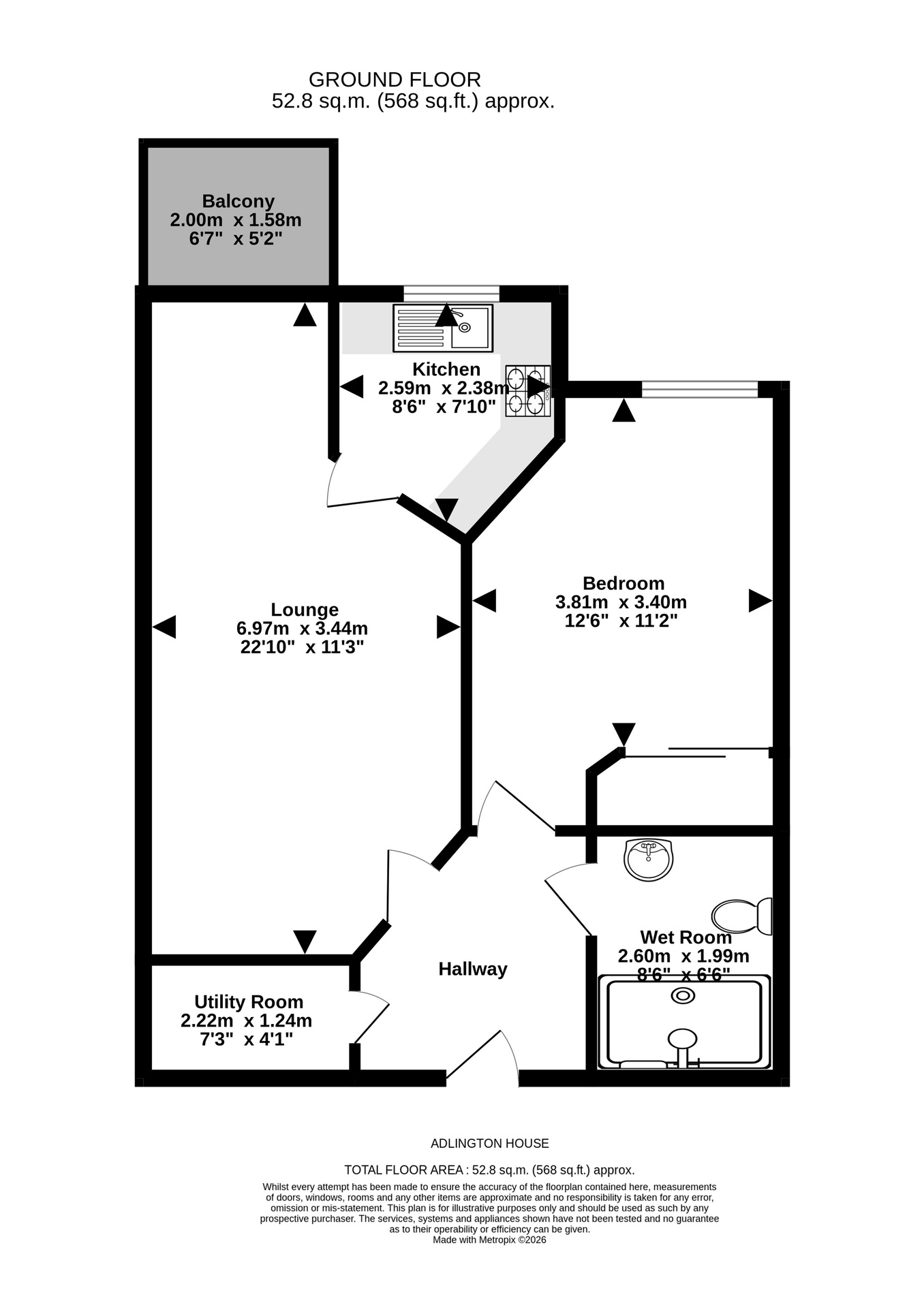 12 Adlington House, Portishead floorplan