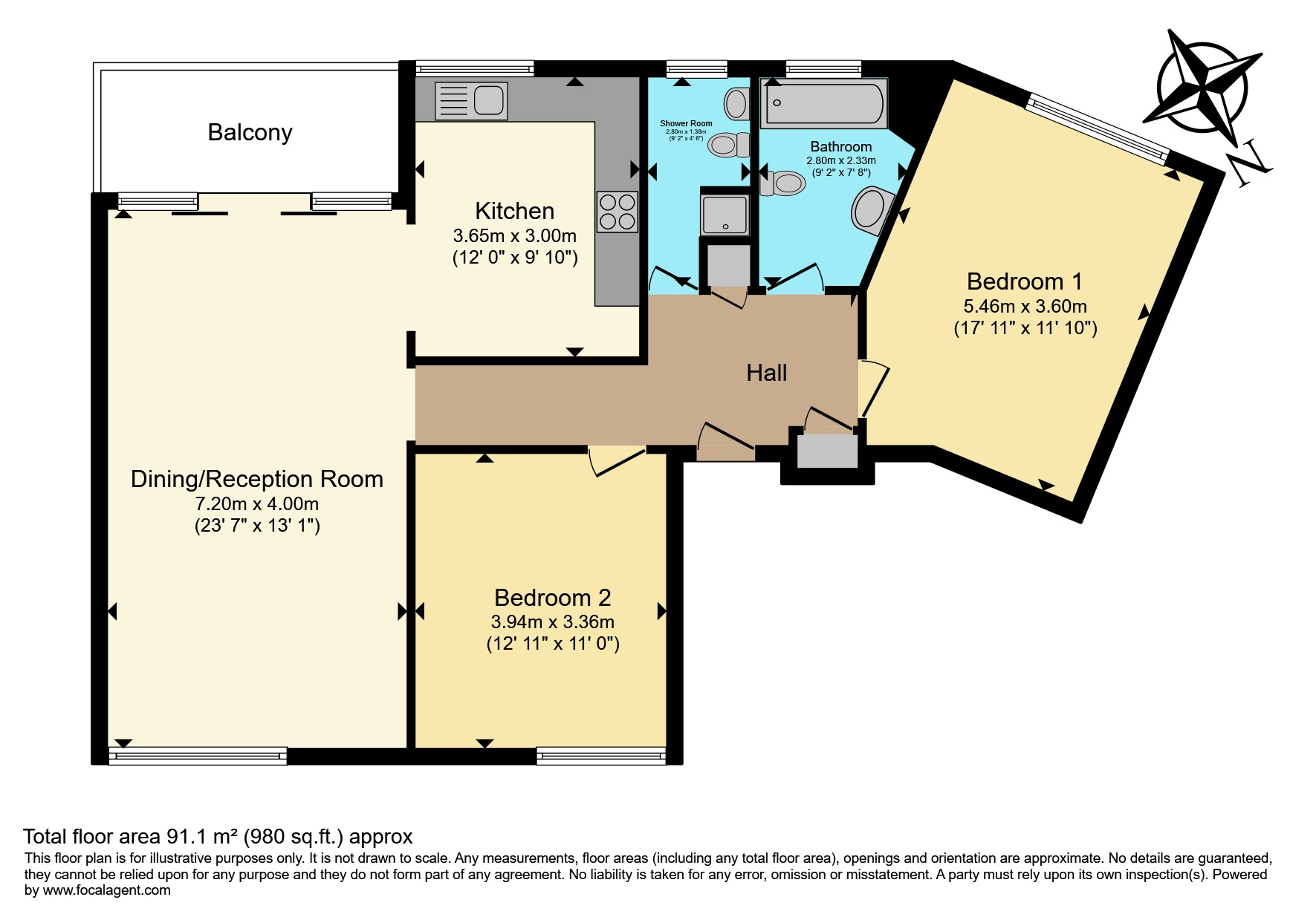 3, Wade House, Village Road, Enfield floorplan