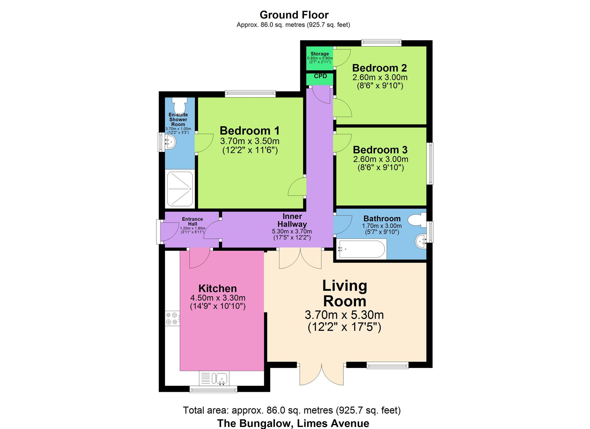 The Bungalow, Limes Avenue, Nether Langwith floorplan