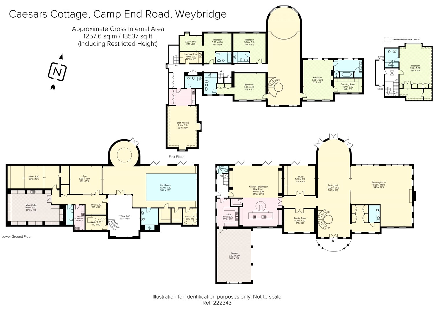 5 Bedrooms Detached house for sale in Camp End Road, St Georges Hill, Weybridge, Surrey KT13