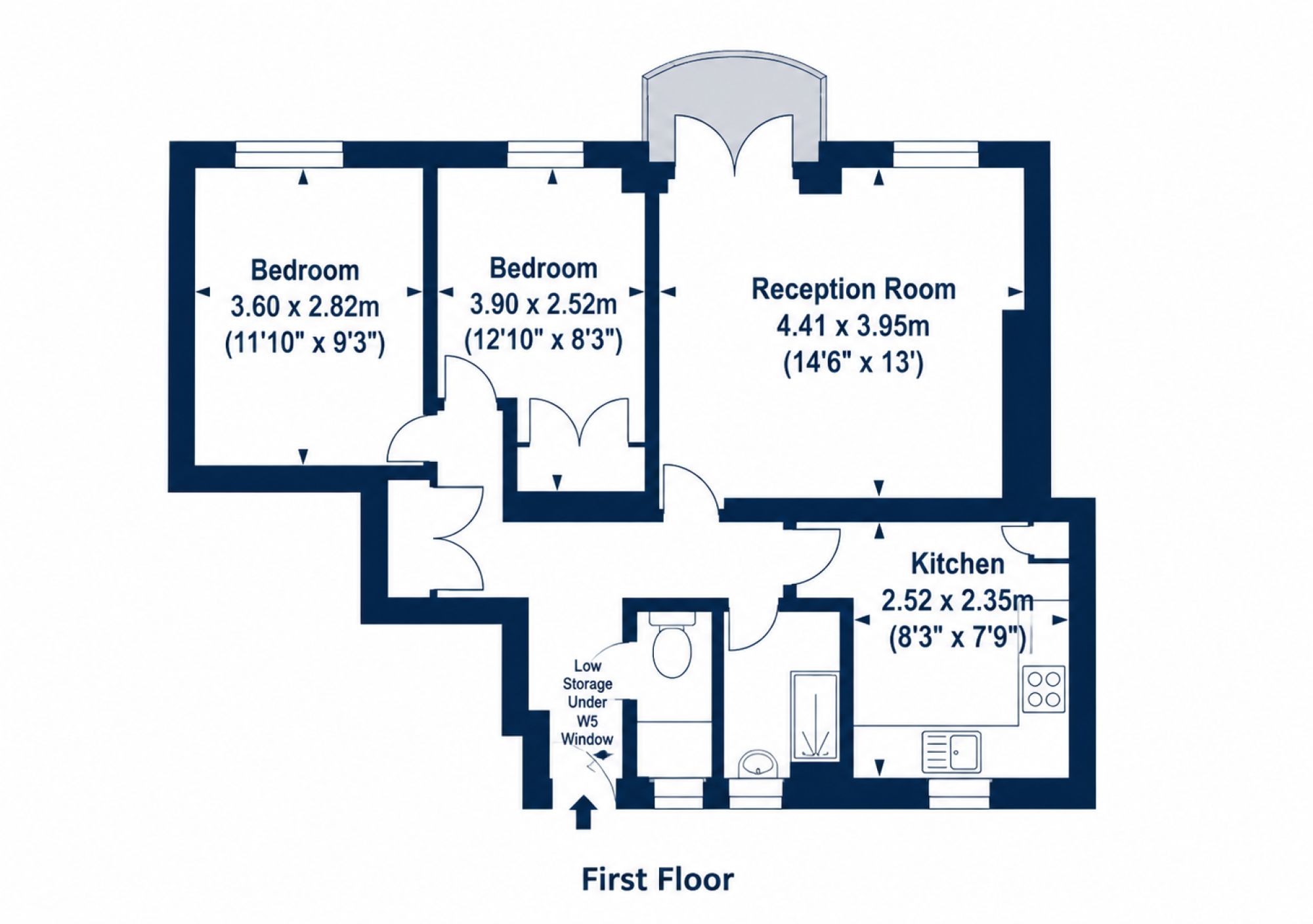 Astbury House - 2 Bedroom with a living room, London floorplan