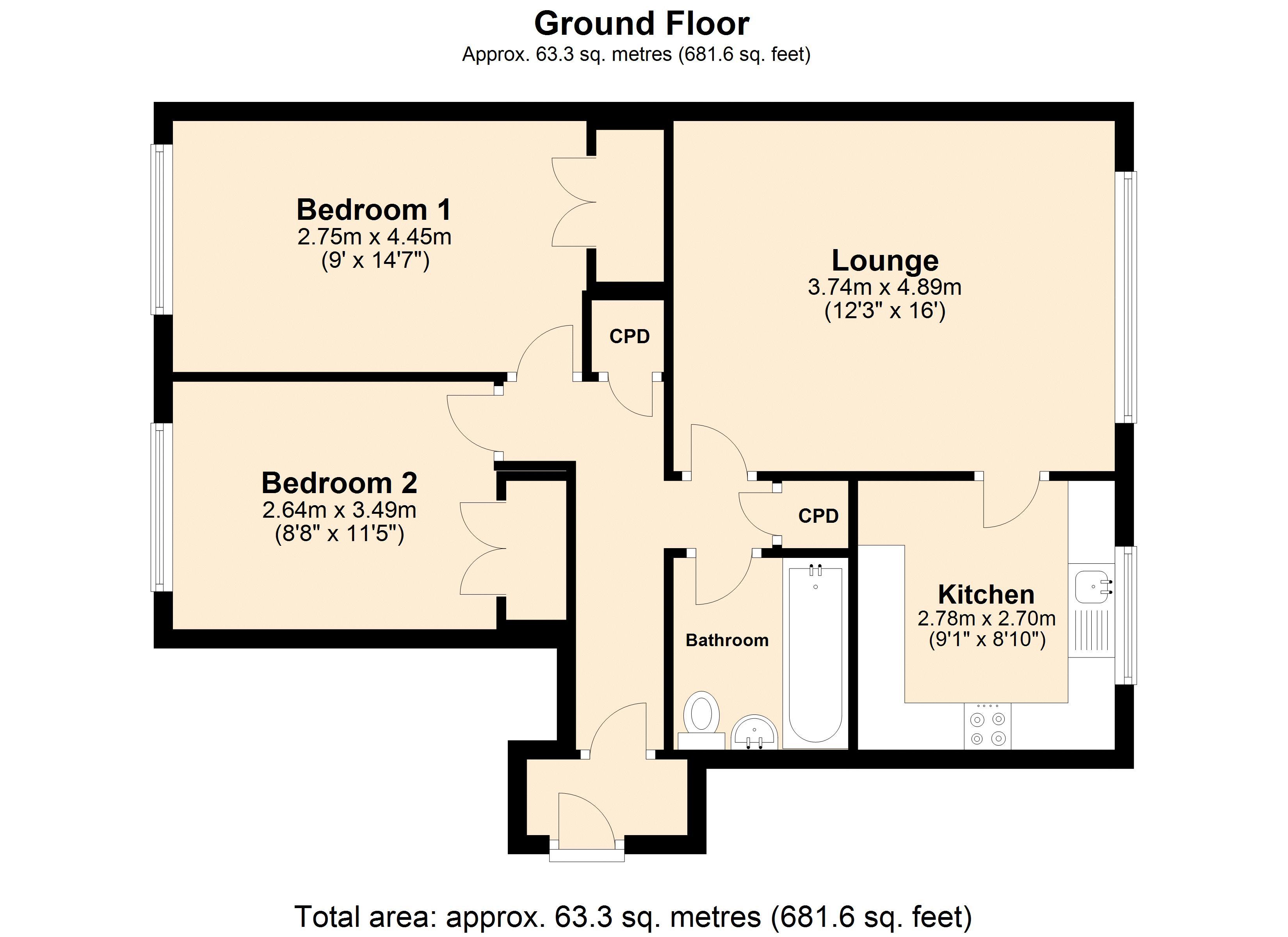 40, Hudson Close, Worthing floorplan