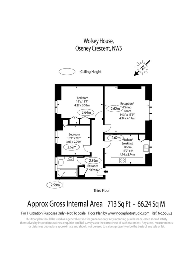 Flat 7, Wolsey House, Oseney Crescent, London floorplan