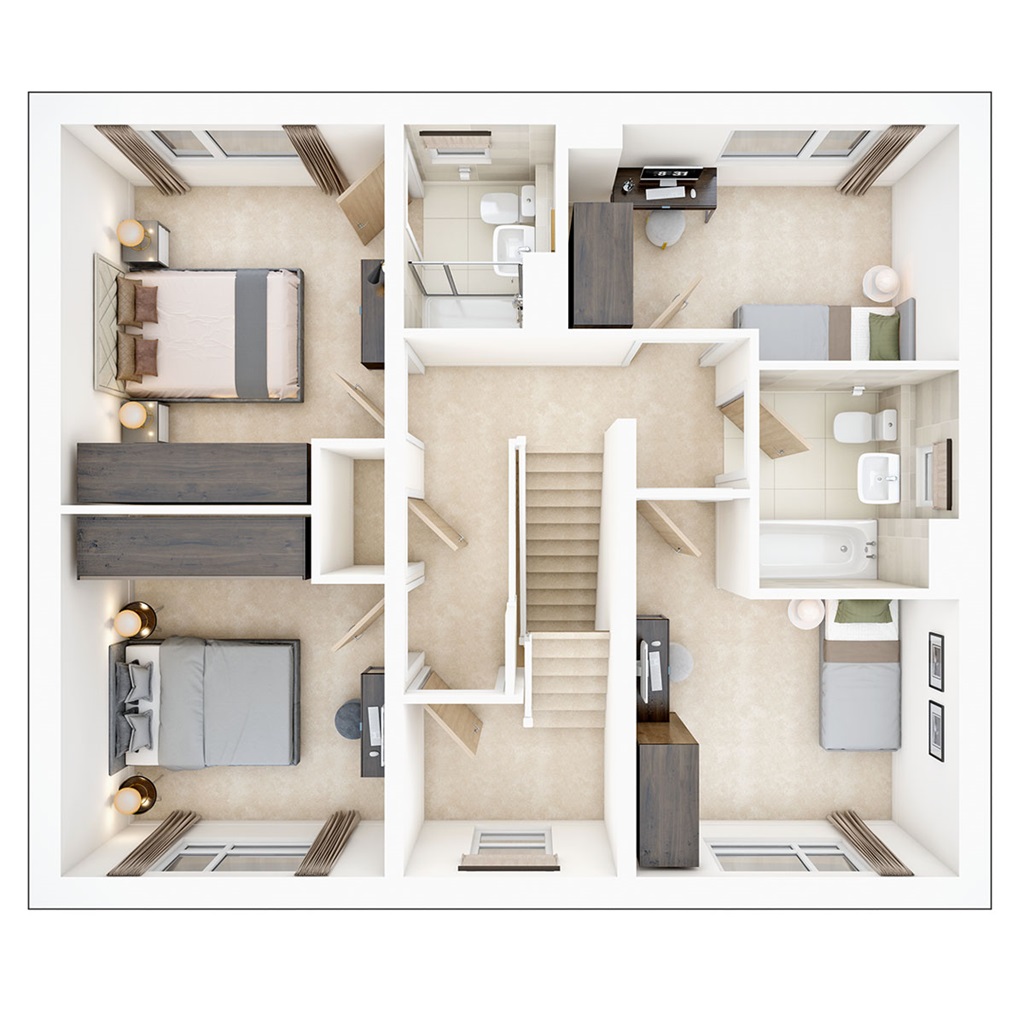 The Dunnerton - Plot 286, Burghley Green At West Cambourne, Dobbins Avenue, West Cambourne floorplan