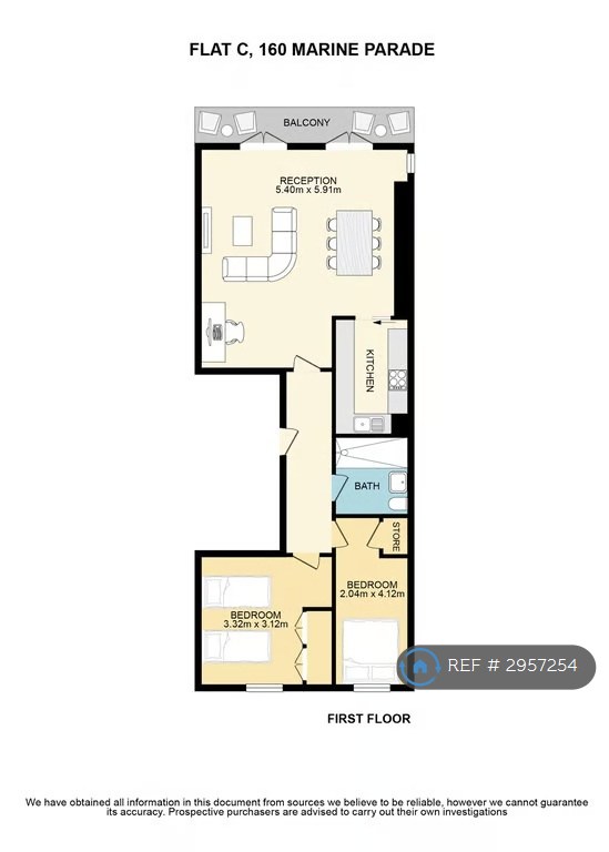 Cheeky Chappie Flat C, Marine Parade, Brighton floorplan