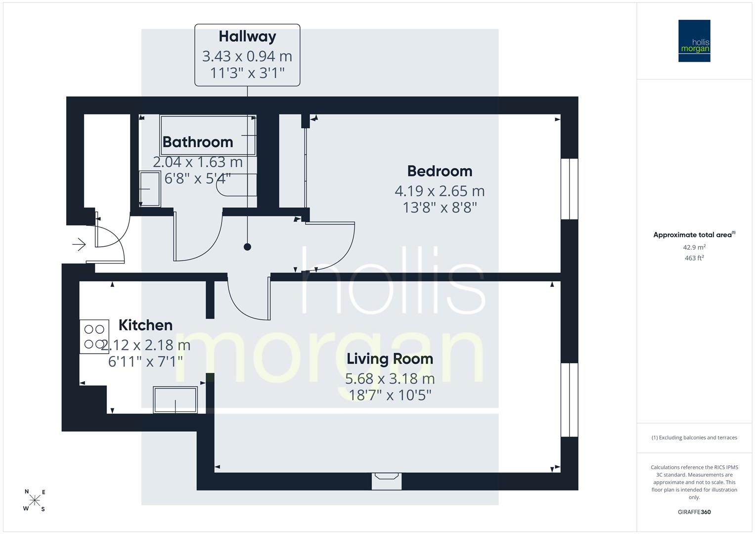 Flat for over 60's, 14, Avon Court, Beaufort Road, Bristol floorplan