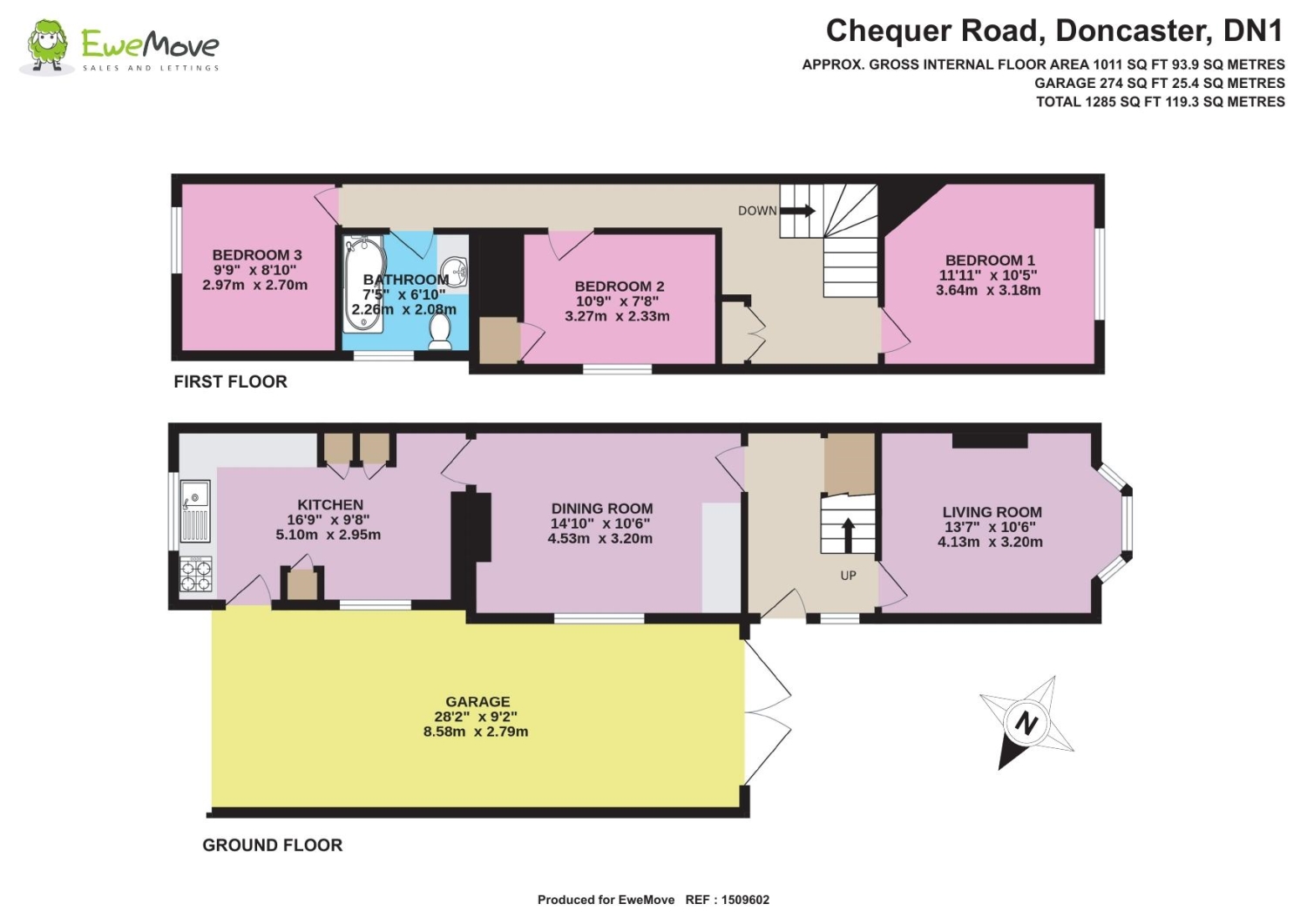 81, Chequer Road, Doncaster floorplan
