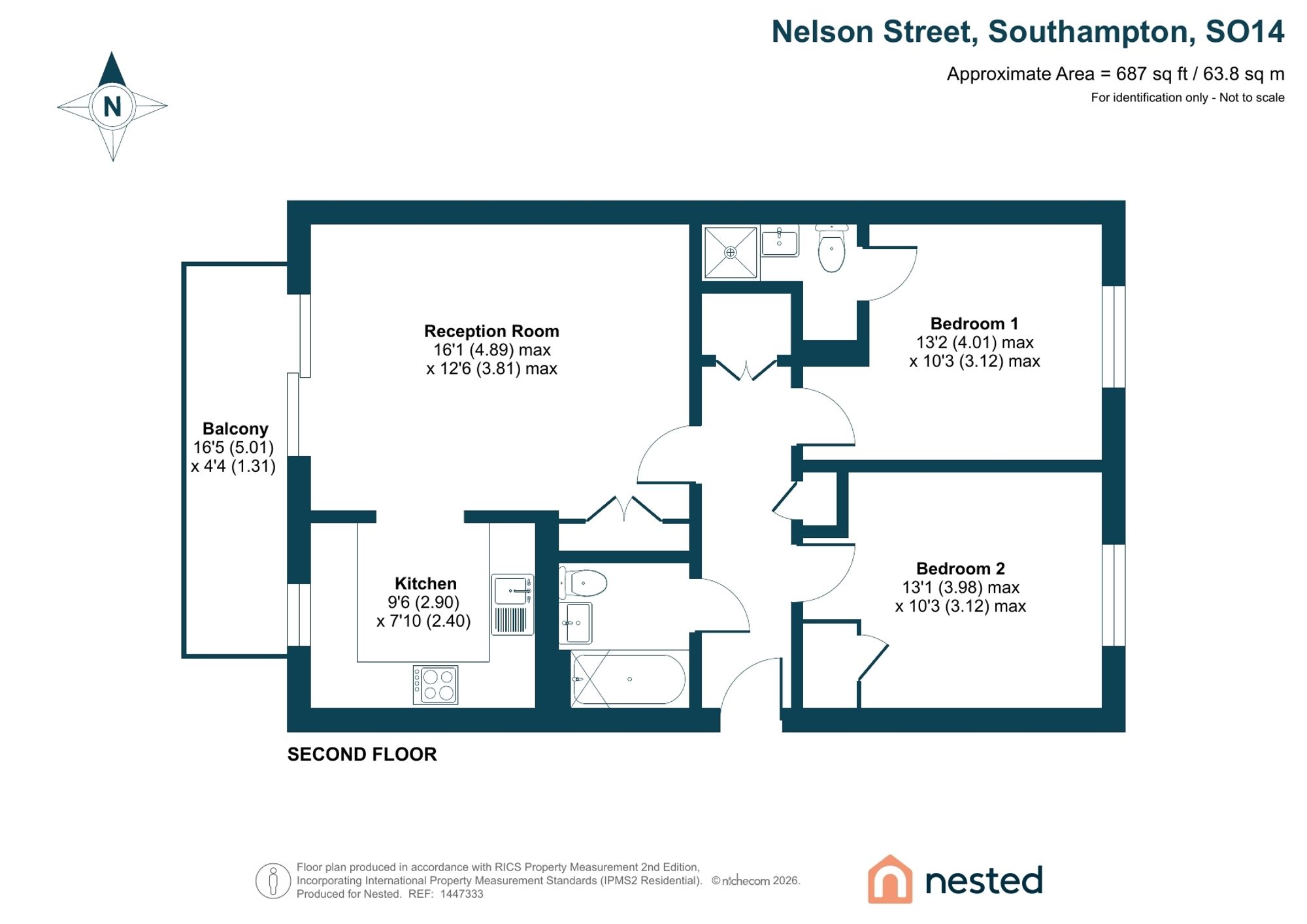 Flat 6, 3 Nelson Street, Southampton floorplan