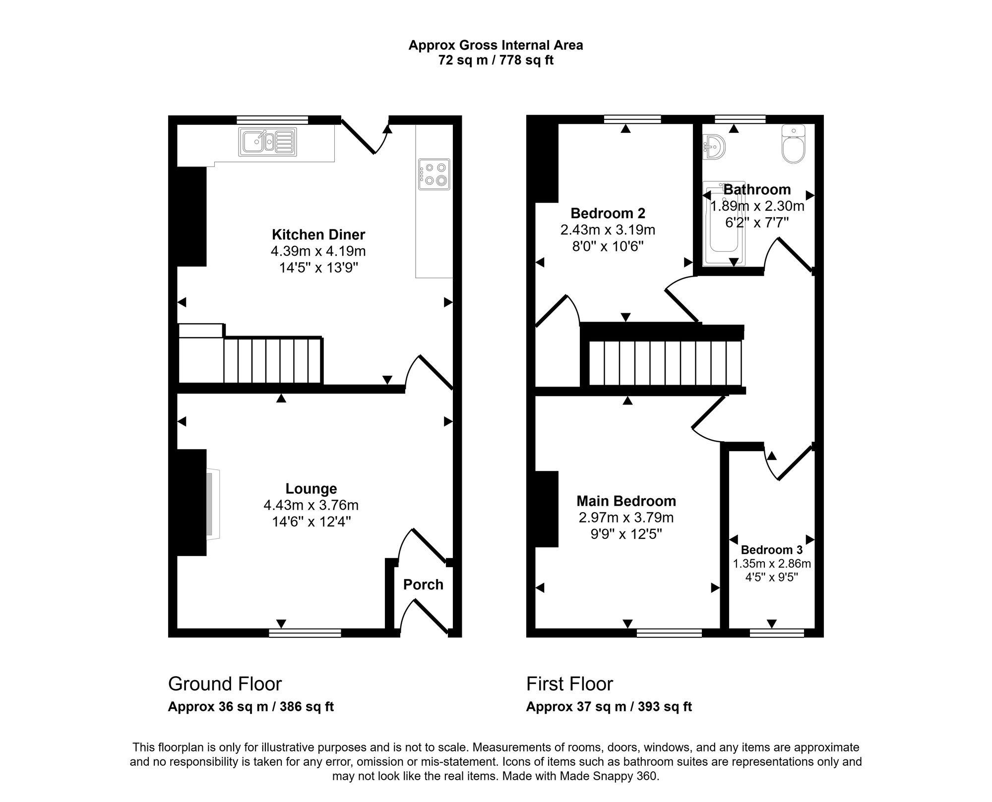 51. Gordon Street, Wigan floorplan