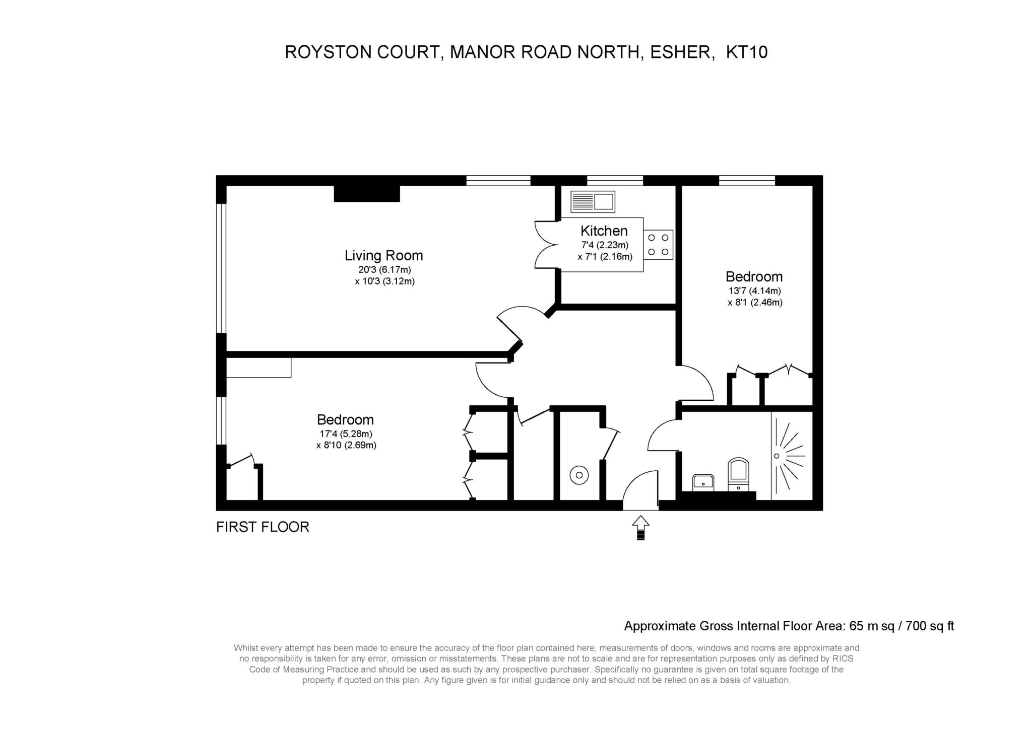 34 Royston Court, Manor Road North, Esher floorplan