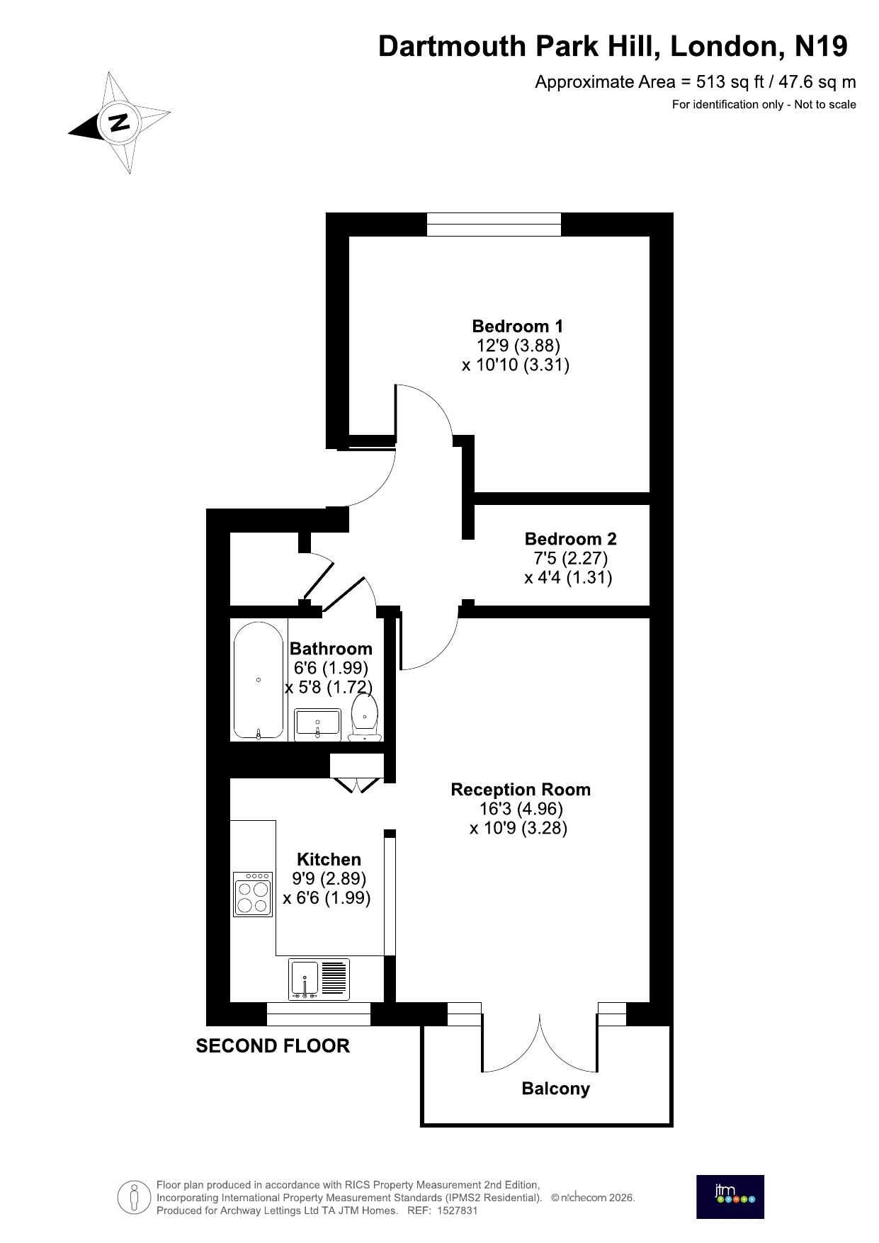 Flat 3, 103, Dartmouth Park Hill, London floorplan