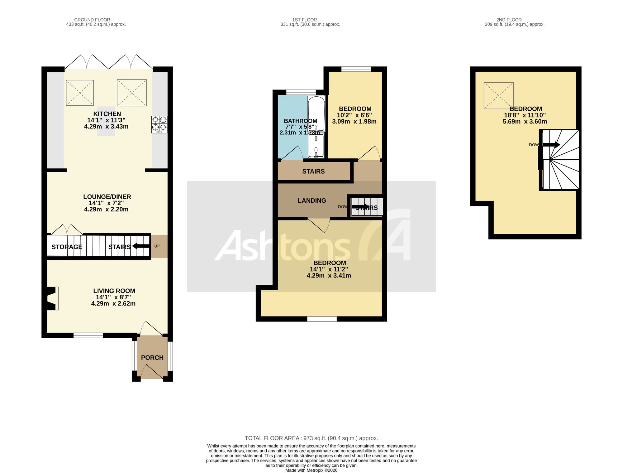 205 Tithebarn Road, Wigan floorplan