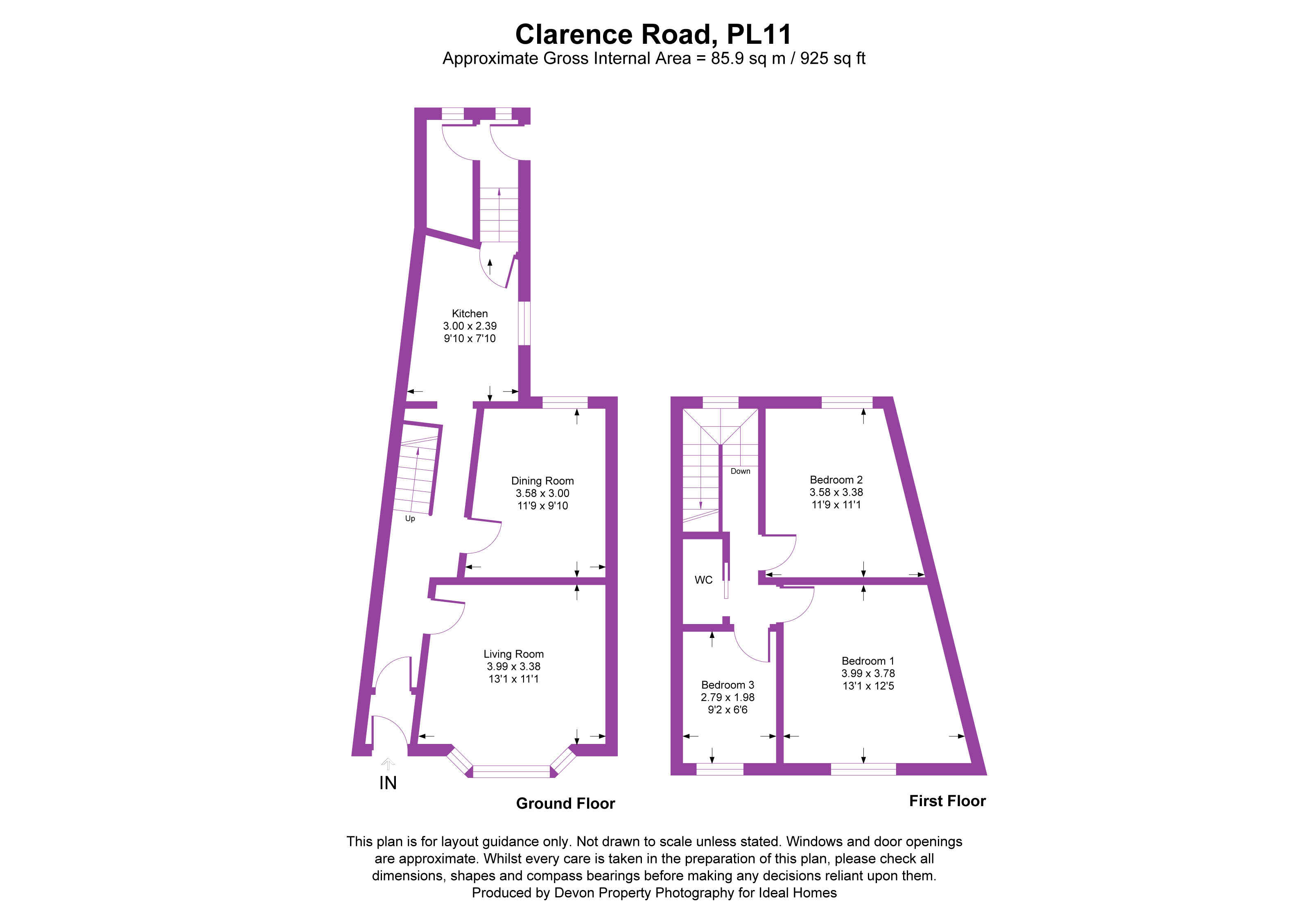 70, Clarence Road, Cornwall floorplan