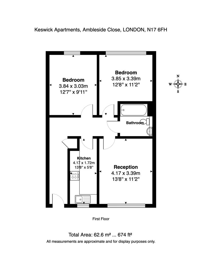 Flat 8, Keswick Apartments, Ambleside Close, London floorplan