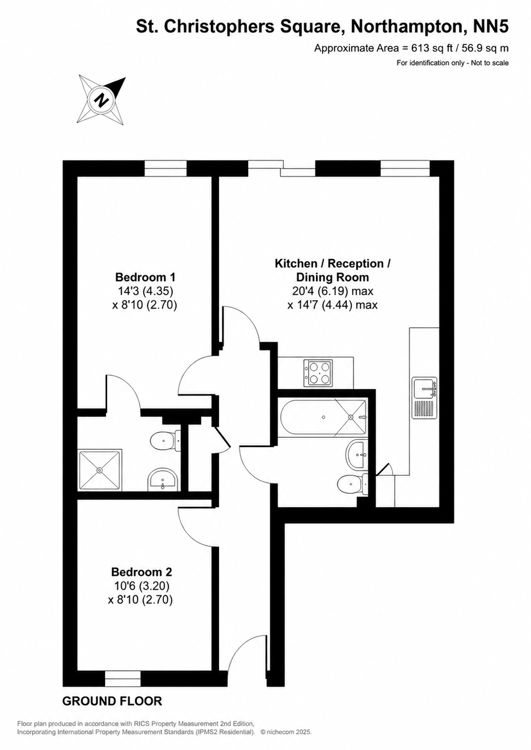 Flat 2 St. Christophers Square, St. Crispin Drive, Northampton floorplan