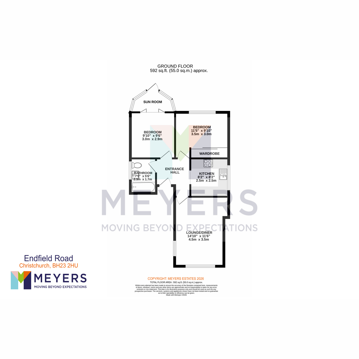 Flat Flat 1, 48, Endfield Road, Christchurch floorplan