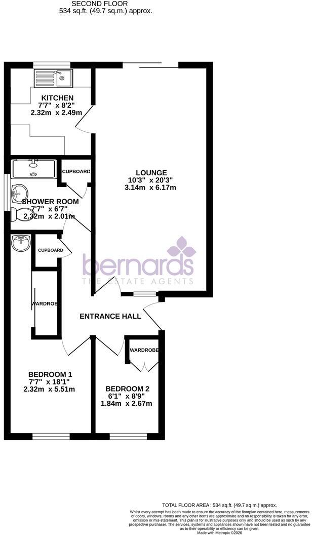 Flat 67, St. Matthews Court, King Street, Gosport floorplan