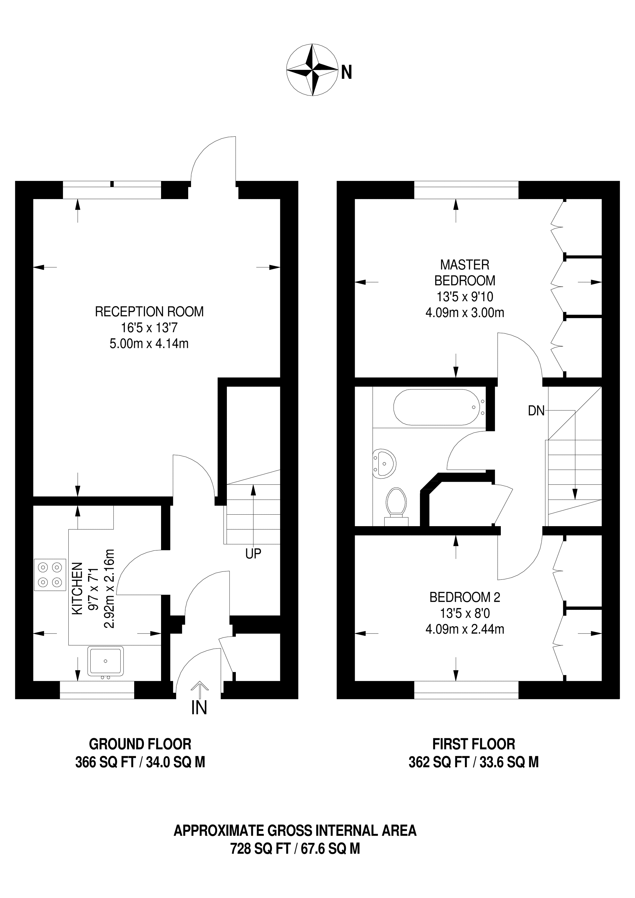 2 Bedrooms Terraced house to rent in Greenhill Gardens, Merrow GU4