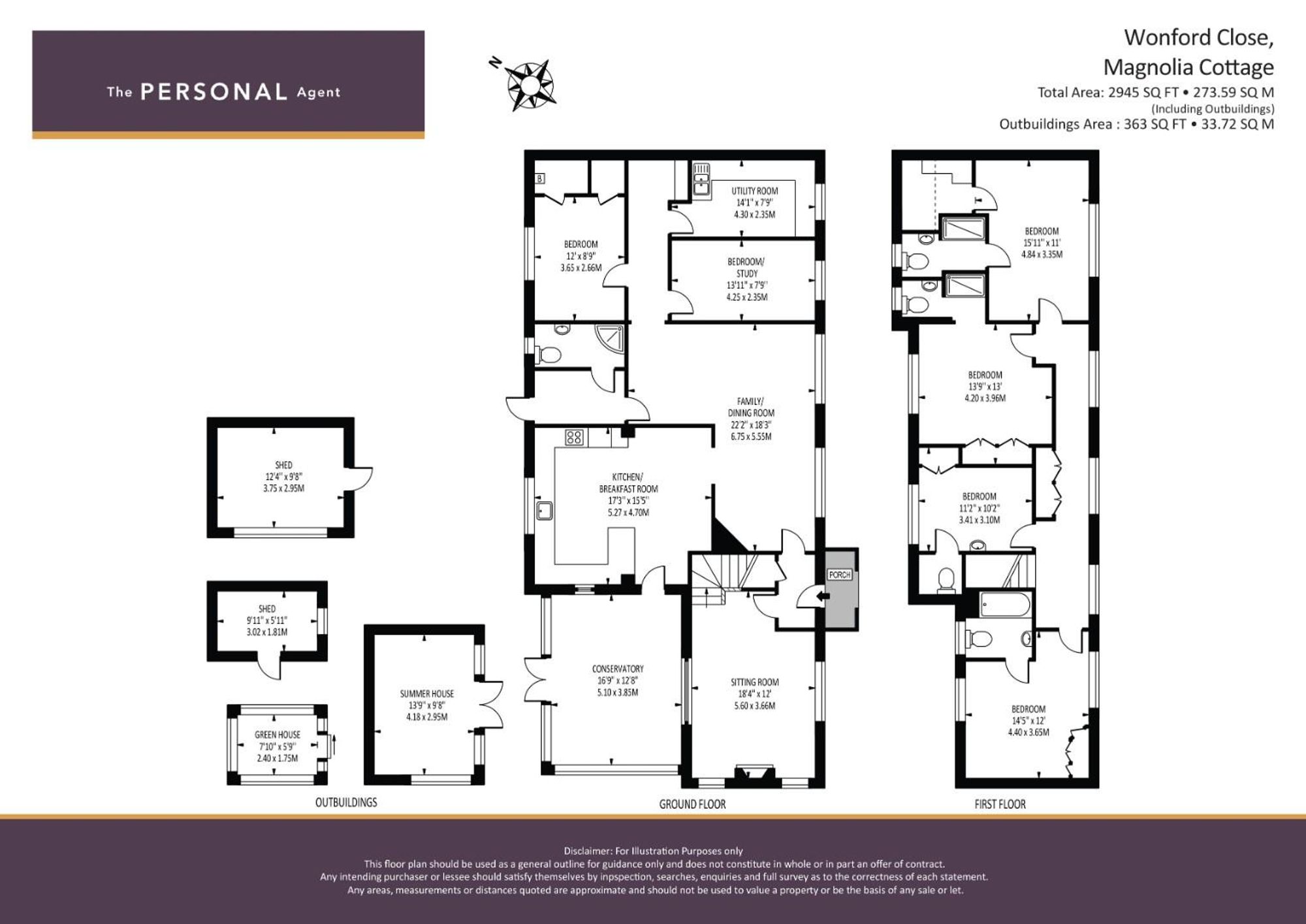 Magnolia Cottage Wonford Close, Tadworth floorplan
