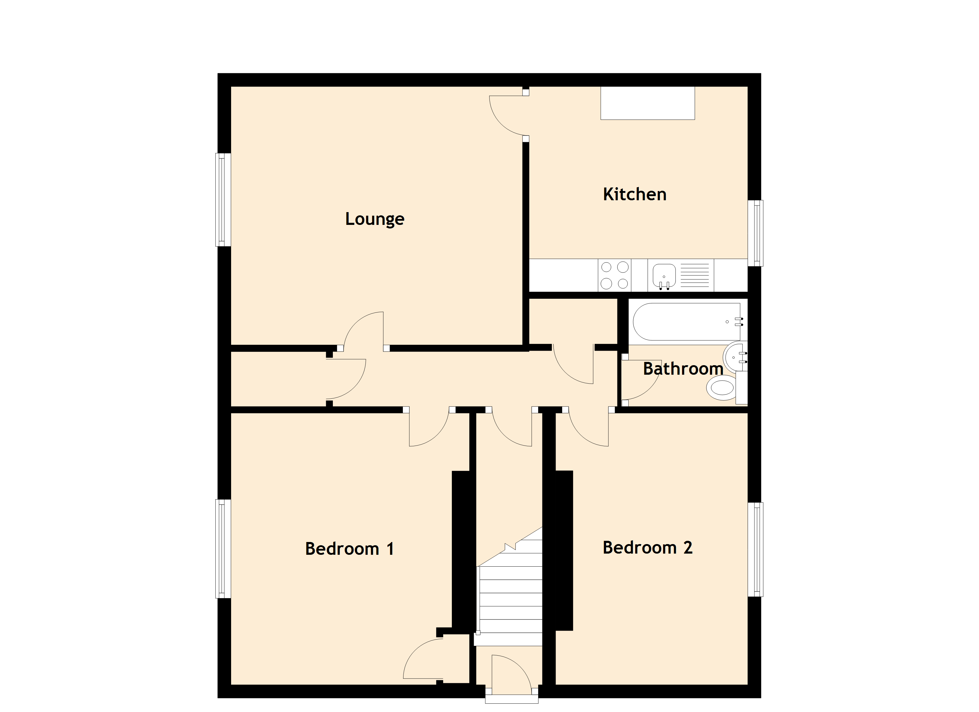 2 Bedrooms Flat for sale in Lochview, New Cumnock KA18