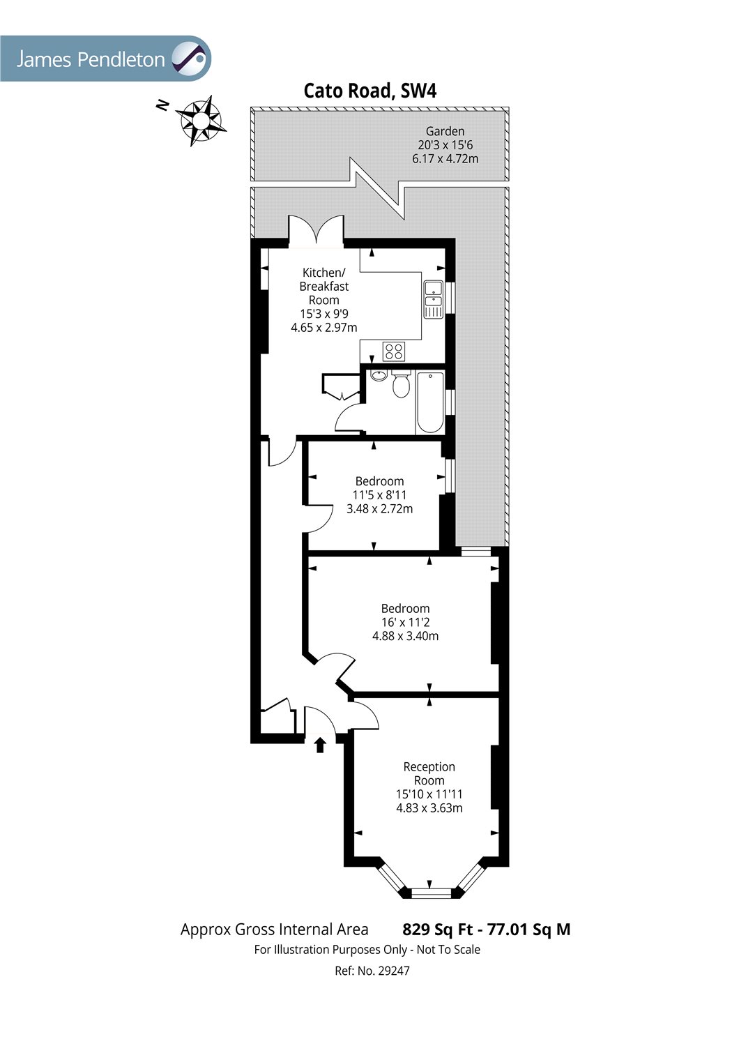 2 Bedrooms Flat to rent in Cato Road, Clapham, London SW4