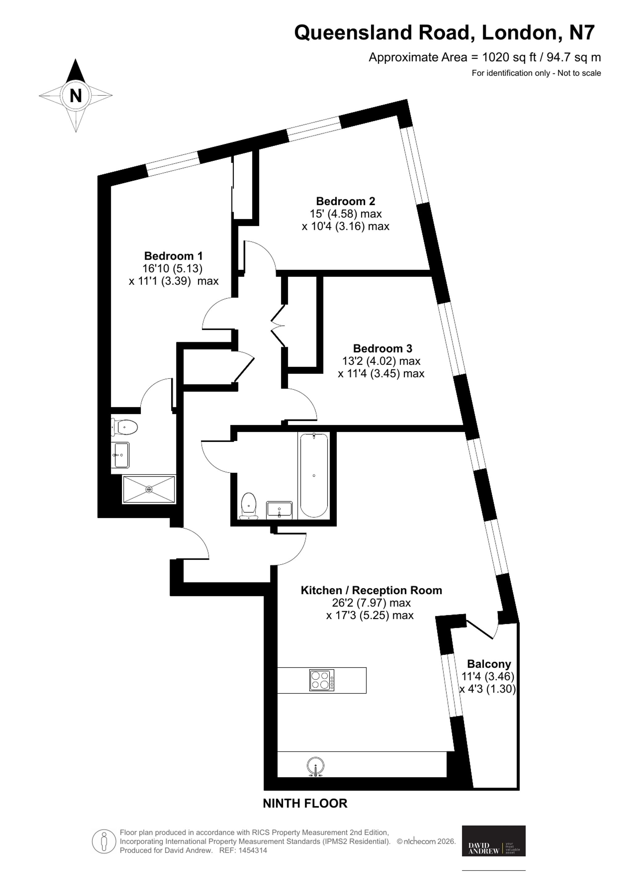 Flat 103, 7 Queensland Road, London floorplan