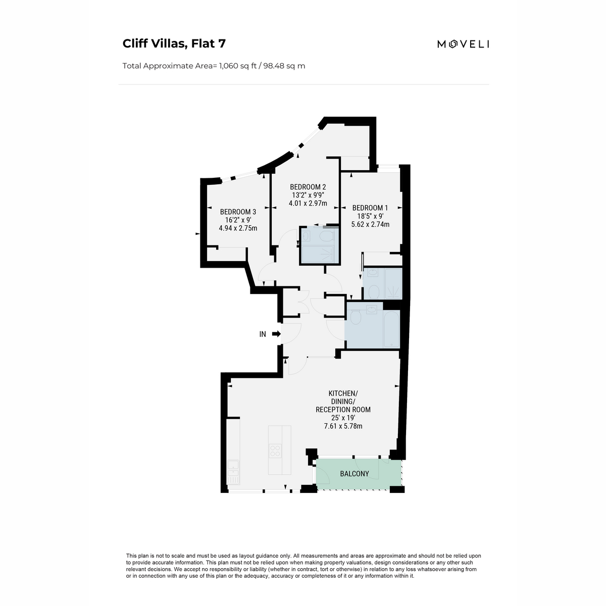 Flat Flat 7, 5-6, Cliff Villas, Camden floorplan