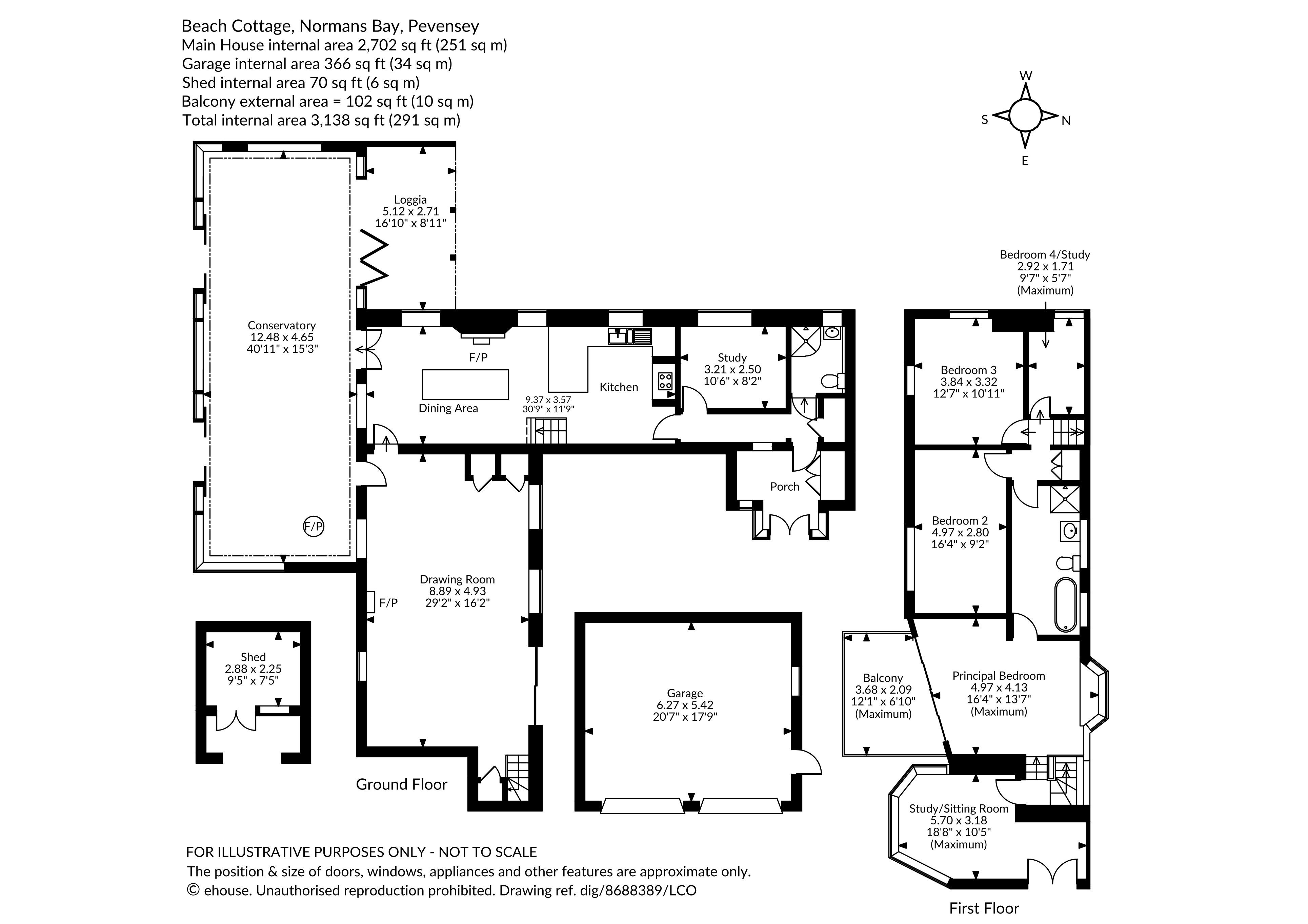 Beach Cottage,, Normans Bay, East Sussex floorplan