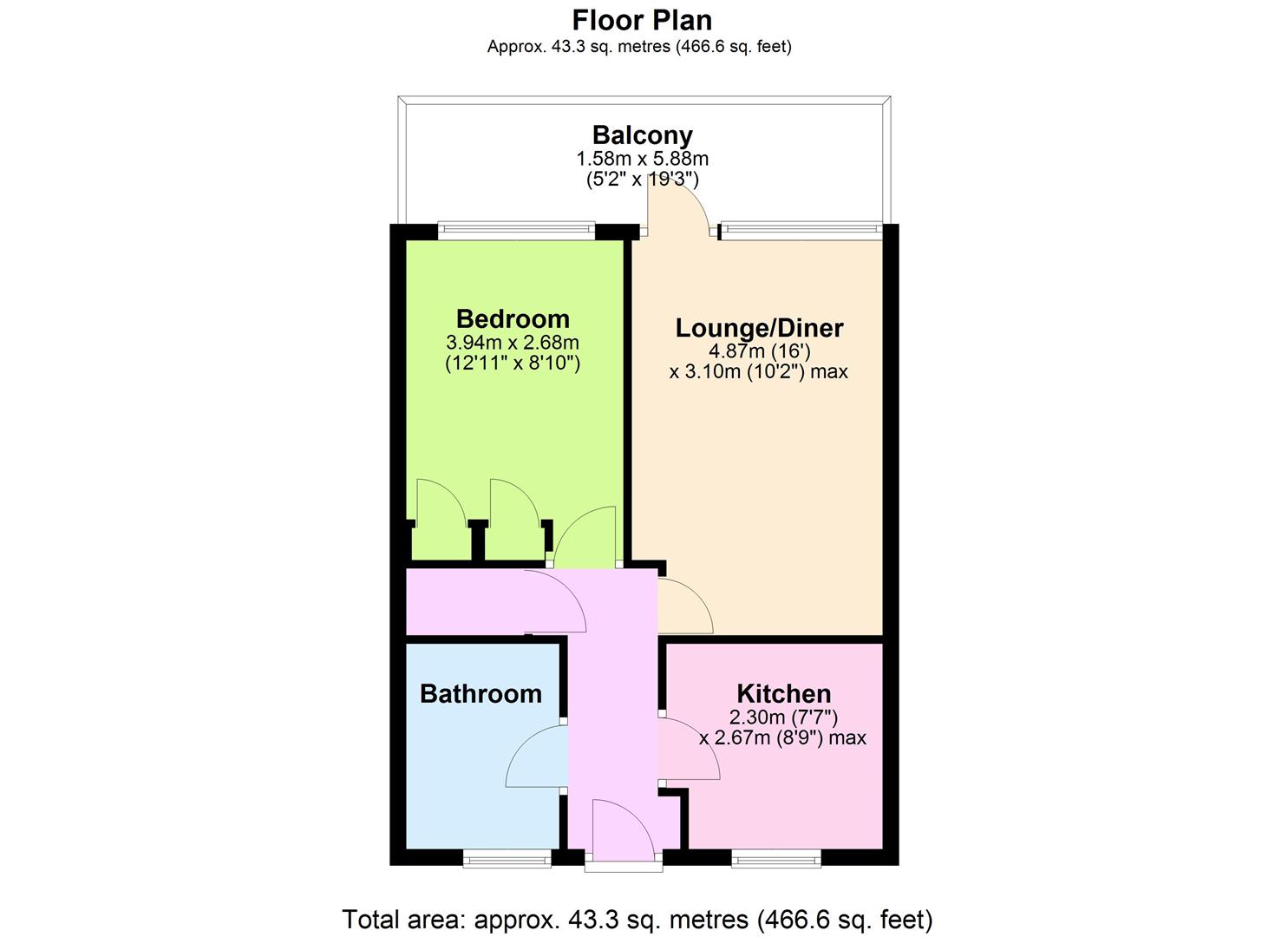 306, Guildbourne Court, Guildbourne Centre, Worthing floorplan