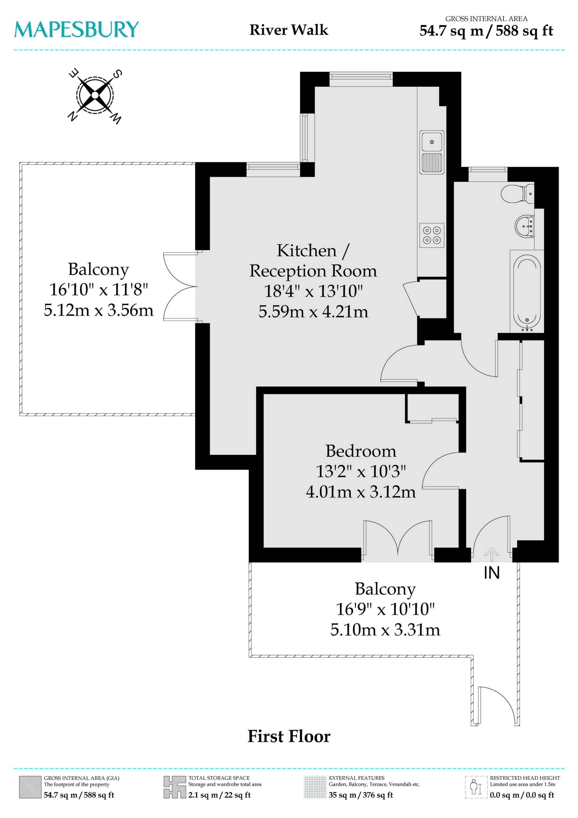 Flat-44 Printworks Apartments, Press Road, London floorplan
