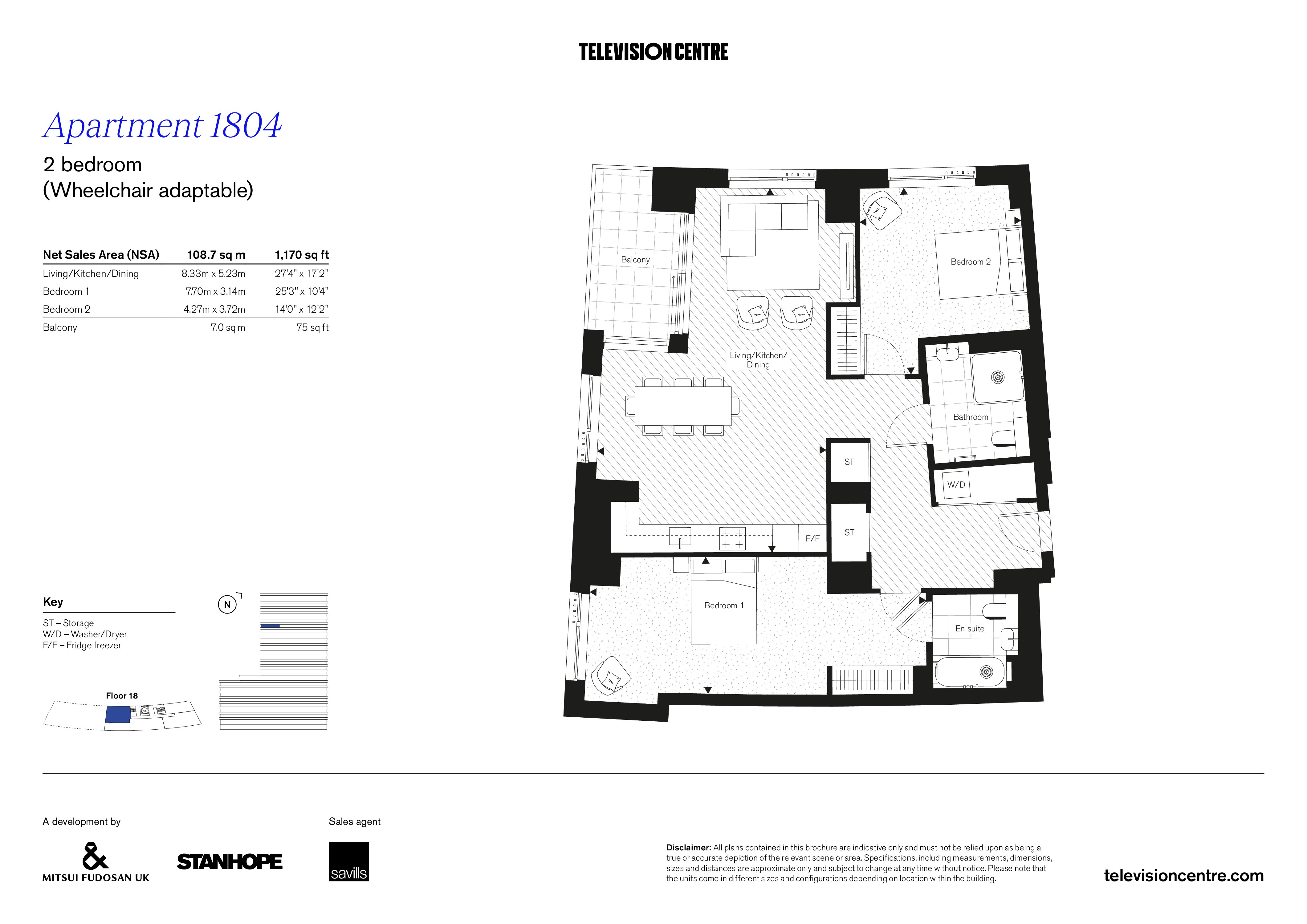 2 Bed - G1804 (WCA),, The Ariel, Television Centre, London floorplan