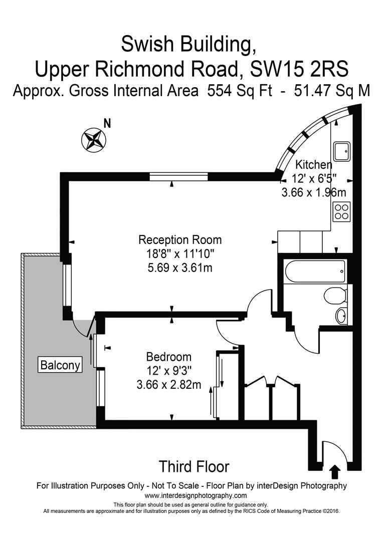 Flat 27, 73 Upper Richmond Road, London floorplan