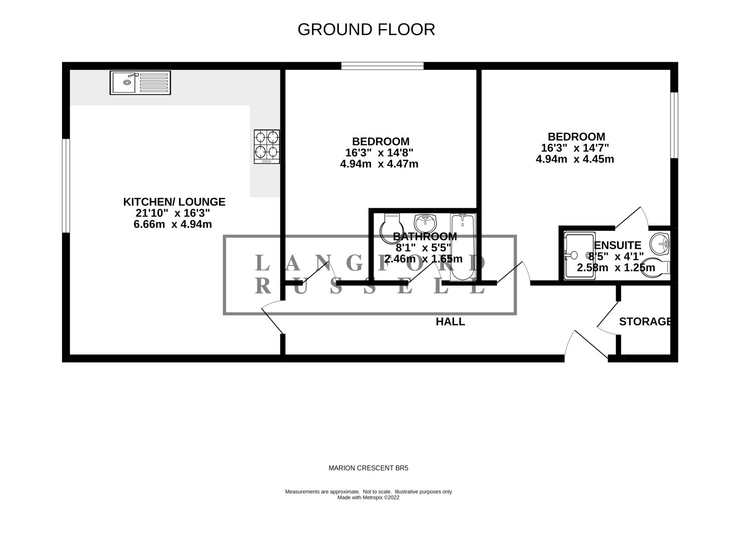 Flat 5, 2, Marion Crescent, Orpington floorplan