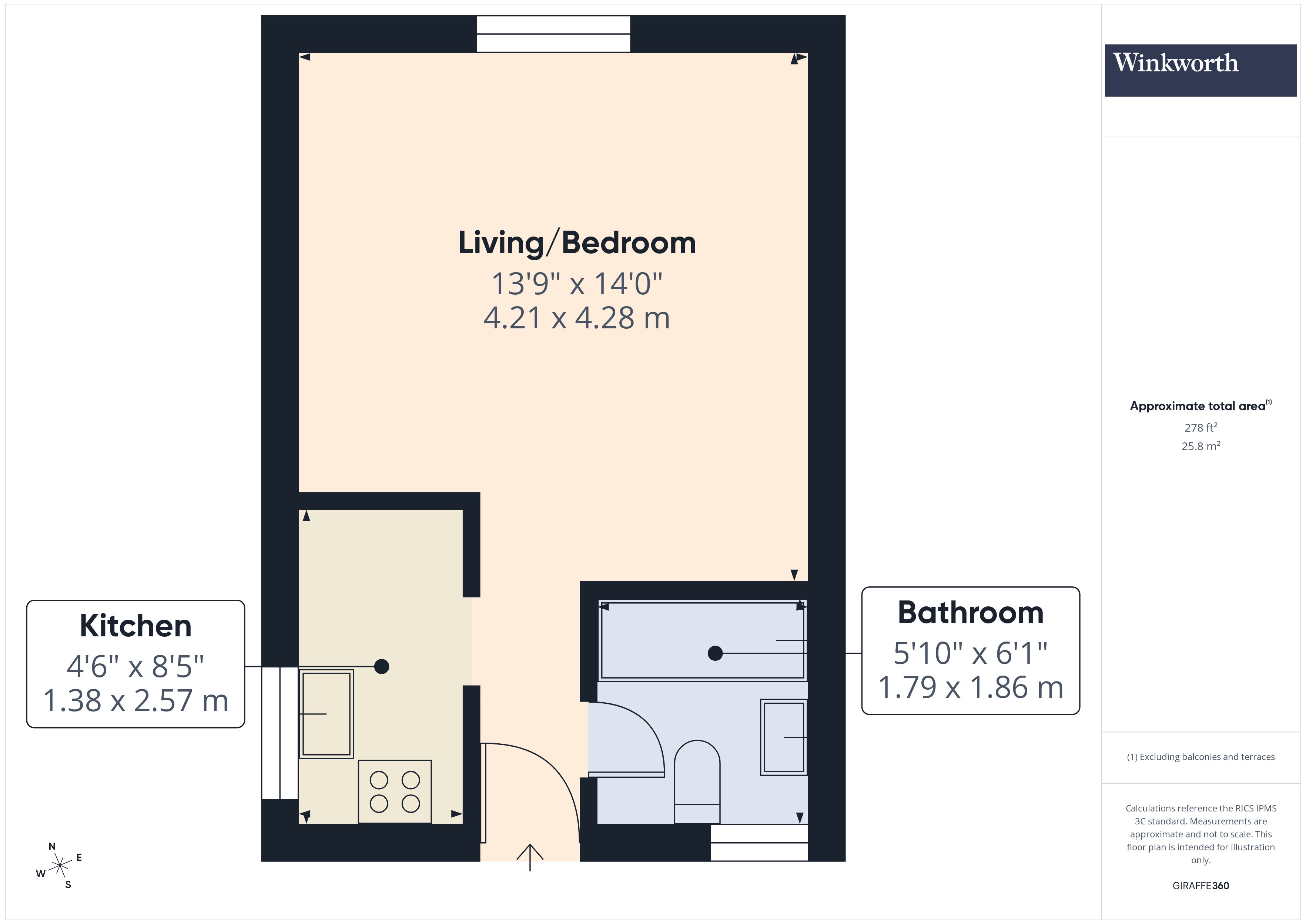 Flat 4, 3, St. Andrew's Square, Surbiton floorplan