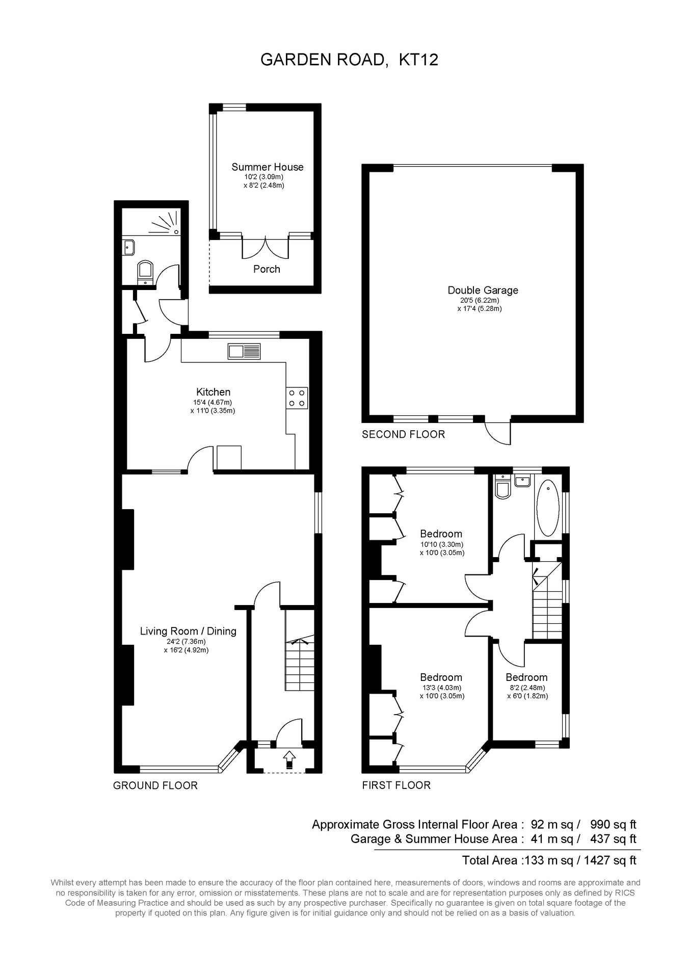 23, Garden Road, Walton-on-Thames floorplan